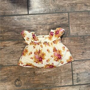 Janie and Jack Cream Floral Baby Top